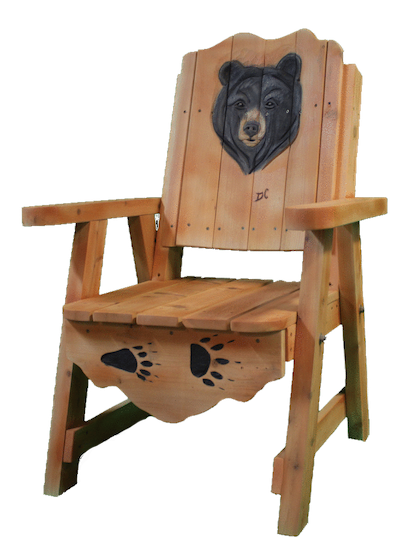 black bear, deck chair, deck lounge chair, patio furniture